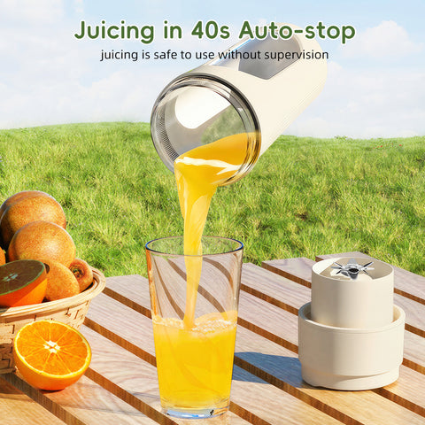 450ml/16oz Capacity Portable Blender for Smoothies & Shakes - 16oz Cordless Personal Small Blender, USB-C Rechargeable & Self Cleaning - Mini Travel Blender with 12 Stainless Steel Blade Food-Grade Material Easy to Clean