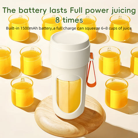 450ml/16oz Capacity Portable Blender for Smoothies & Shakes - 16oz Cordless Personal Small Blender, USB-C Rechargeable & Self Cleaning - Mini Travel Blender with 12 Stainless Steel Blade Food-Grade Material Easy to Clean