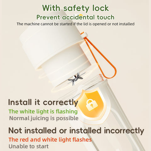 450ml/16oz Capacity Portable Blender for Smoothies & Shakes - 16oz Cordless Personal Small Blender, USB-C Rechargeable & Self Cleaning - Mini Travel Blender with 12 Stainless Steel Blade Food-Grade Material Easy to Clean