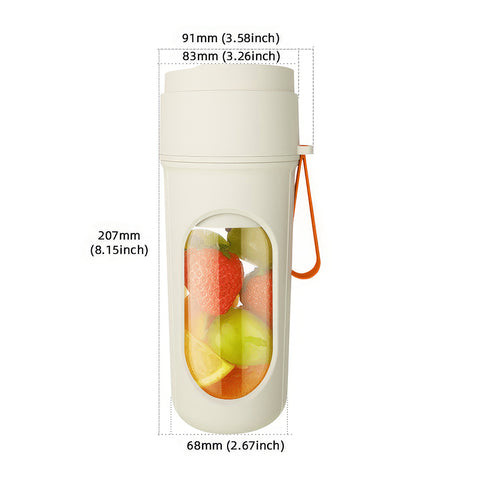 450ml/16oz Capacity Portable Blender for Smoothies & Shakes - 16oz Cordless Personal Small Blender, USB-C Rechargeable & Self Cleaning - Mini Travel Blender with 12 Stainless Steel Blade Food-Grade Material Easy to Clean