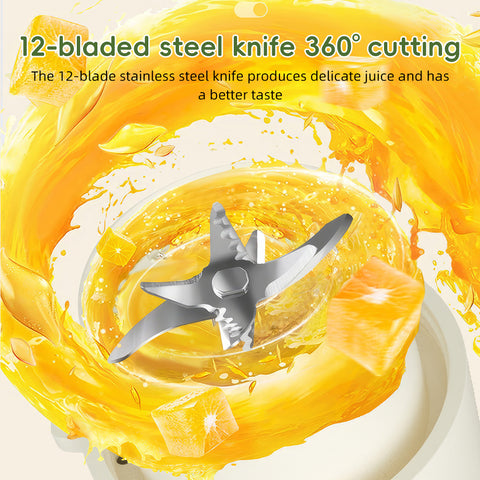 450ml/16oz Capacity Portable Blender for Smoothies & Shakes - 16oz Cordless Personal Small Blender, USB-C Rechargeable & Self Cleaning - Mini Travel Blender with 12 Stainless Steel Blade Food-Grade Material Easy to Clean