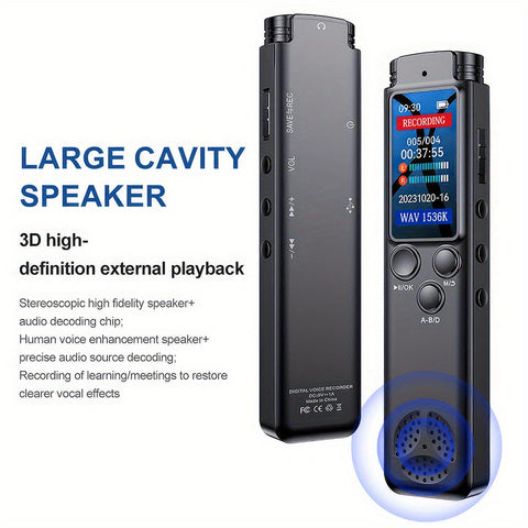 High quality clear recording, omnidirectional microphone recording, 15 levels of variable playback speed, password protection, Mini digital tape recorder, audio MP3 player recording equipment, small tape recorder, multifunctional MP3 player