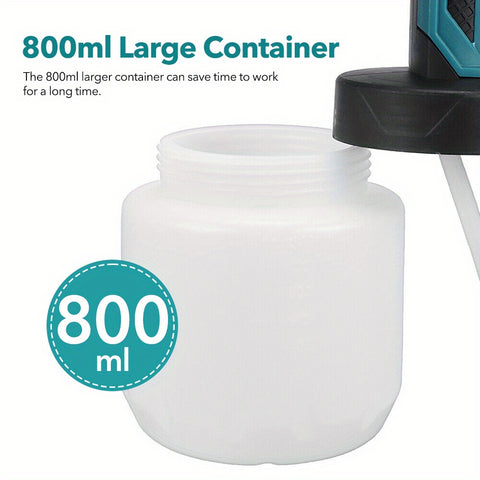 无绳喷漆器，配备 1.8 毫米铜质喷嘴，有效防止堵塞，800 毫升大容量容器和强劲电池，适用于汽车、门、甲板、墙壁、围栏