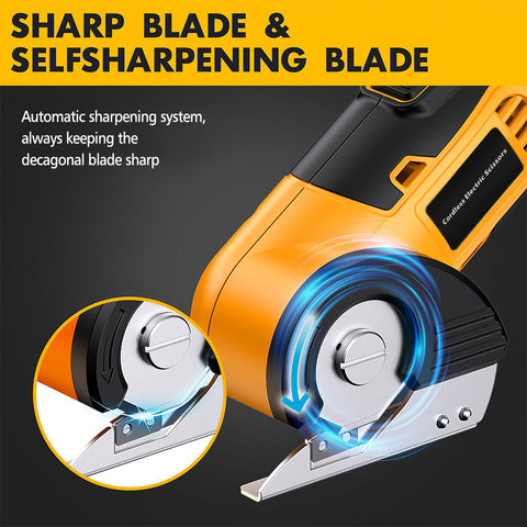 无绳纸板切割器，旋转式切割地毯工具，适用于切割盒子、塑料、皮革、乙烯基，可充电，带安全锁，是送给木匠、裁缝的理想礼物