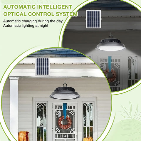 100W/200W/300W Solar Outdoor Pendant Light, Solar Mining Light 3 Color Temperature Solar Shed Light with Remote Control Timing, Solar Barn Light Suitable for Gazebo Courtyard Garage Terrace