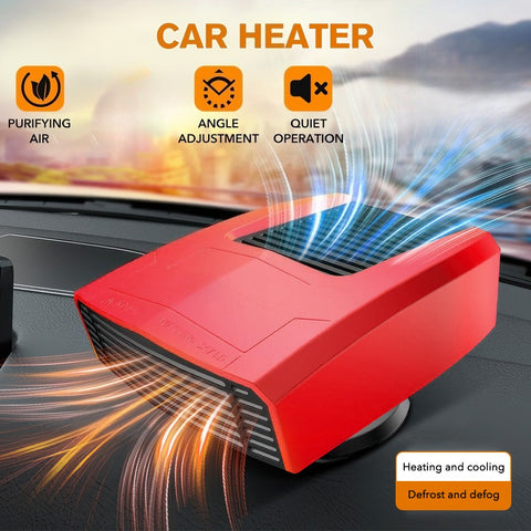 12V multi-color car heater, dual-use, one-button start, 1.4-meter power cord, also functions as a car defrost and defogger
