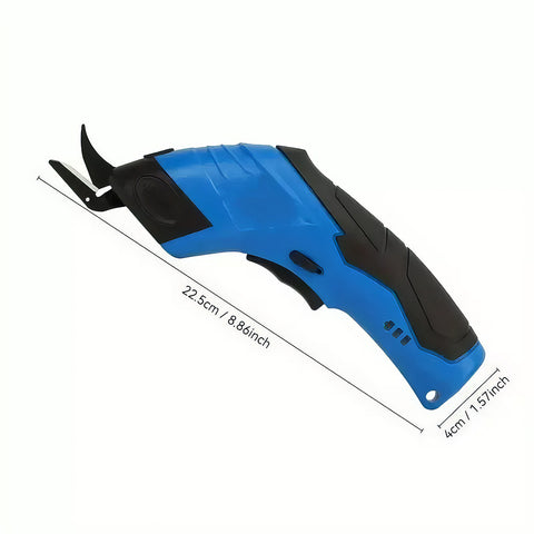 可充电便携式电动剪刀 | 3.6V USB供电 | 侧置备用双重锁 | 适用于纸板、皮革、塑料垫、地毯、毛毡等材质 | 是送给男士、女士、设计师、裁缝、DIY爱好者、手工艺者的理想圣诞礼物 | 蓝色