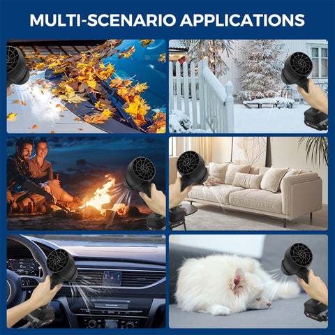 Cordless Leaf Blower Turbo Jet Fan,130000RPM, Variable Speed with Lock Trigger, Portable Lightweight, Durable Material, Multi-Use for Snow Removal/Dust Cleaning/Car Drying/Outdoor