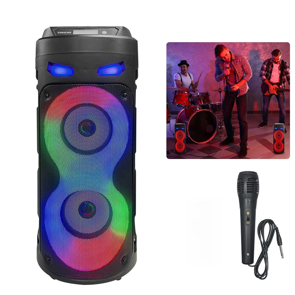 Portable Bluetooth Speaker Sub Woofer Heavy Bass DJ RGB Party Speakers Sound System TWS Karaoke Machine with Mic