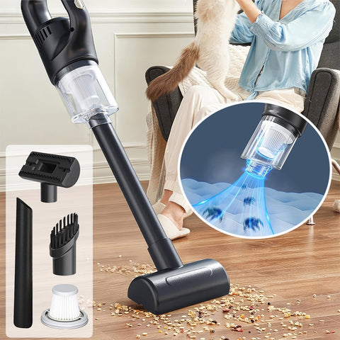 PEPWELL Handheld Vacuum Cordless, 10-20KPA Vacuum Cleaner and Air Duster, 120W High Power Wet and Dry Handheld Car Vacuum Cleaner with Multi-Nozzles for Car, Home, Office, Pet