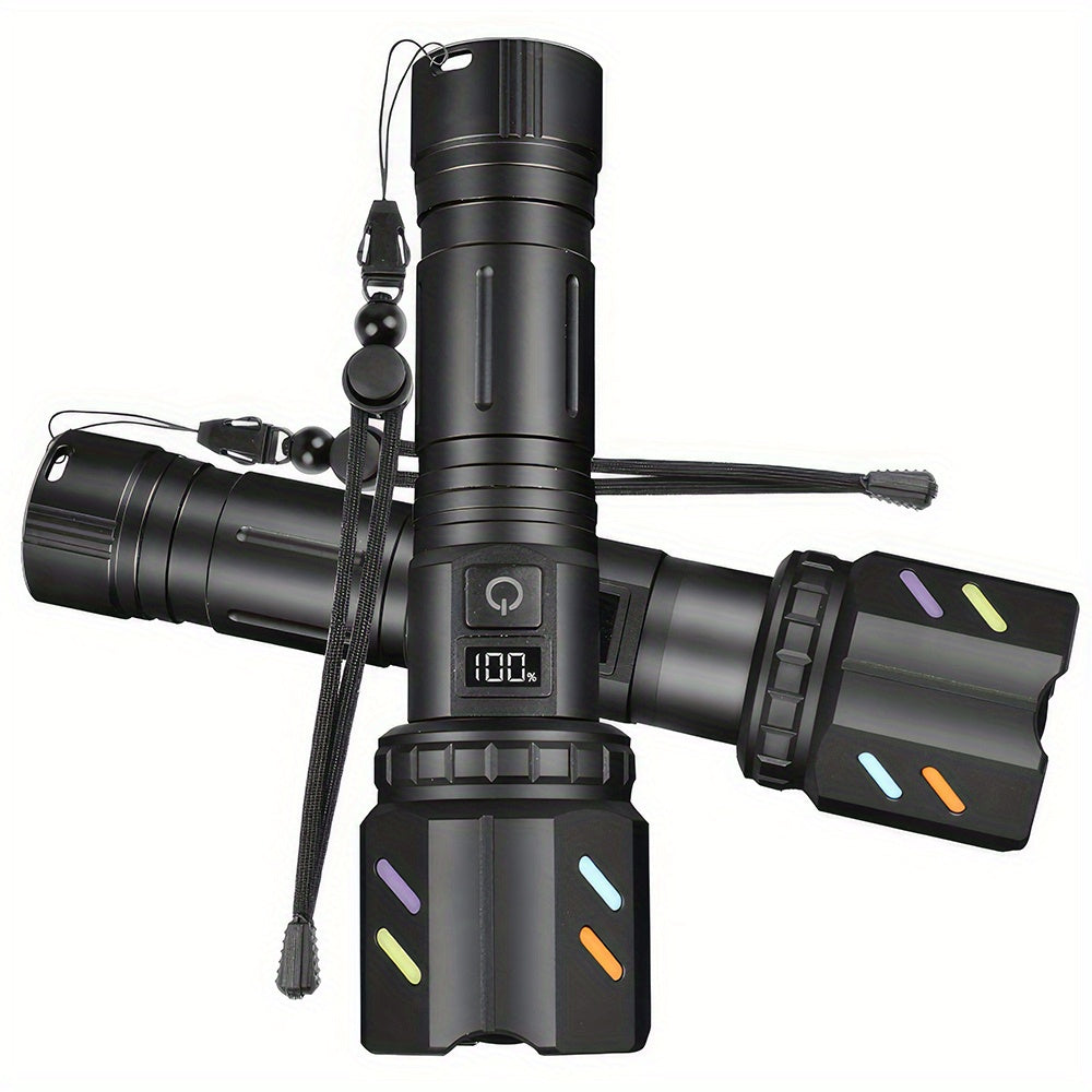 （1880 +1节26650电池装进手电筒）新款带聚光罩可点烟大功率户外手电筒