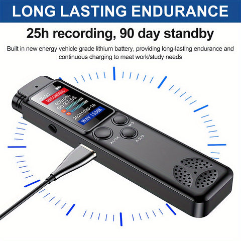 High quality clear recording, omnidirectional microphone recording, 15 levels of variable playback speed, password protection, Mini digital tape recorder, audio MP3 player recording equipment, small tape recorder, multifunctional MP3 player