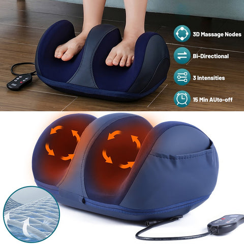Multifunctional foot and calf massager, acupressure-type electric kneading foot massager, relieves plantar fasciitis, promotes blood circulation, wired remote control