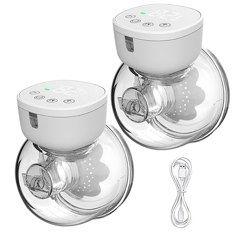 Portable hands-free breast pump, smart display wearable breast pump, 3 modes and 9 suction levels, 24mm breast shield