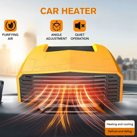 12V multi-color car heater, dual-use, one-button start, 1.4-meter power cord, also functions as a car defrost and defogger