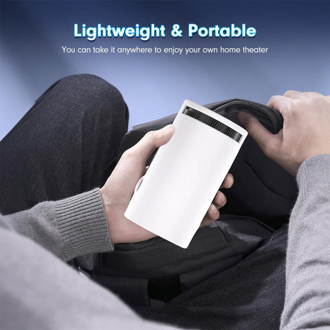 Portable Mini Projector - 720P Native FHD 4K Supported, Android 11 OS WiFi 6, Auto Keystone 180° Stand, for Home Theater Outdoor Camping Bedroom Use