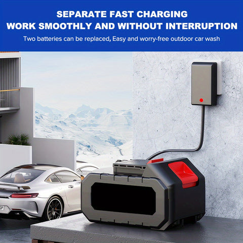 无绳高压清洗枪，6.0Ah 电池供电，适用于汽车、自行车、墙壁、窗户以及难以触及的角落