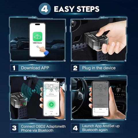 V011 BT 5.4 OBD2 Scanner Supports 9 Protocols Read Clear Engine Light Real-Time Data 96% Vehicle Compatibility Multilingual Easy DIY Car Diagnostics