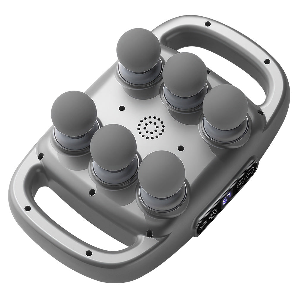 2400mAh 六头按摩枪，全身深度高频振动，肌肉放松，耐用 ABS 材质，9 种可调节模式和强度