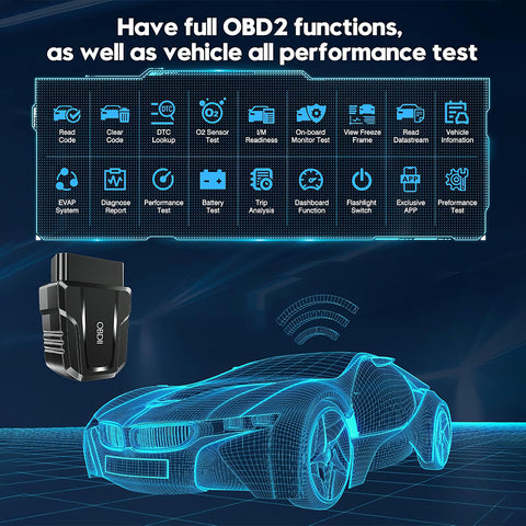 V011 BT 5.4 OBD2 Scanner Supports 9 Protocols Read Clear Engine Light Real-Time Data 96% Vehicle Compatibility Multilingual Easy DIY Car Diagnostics