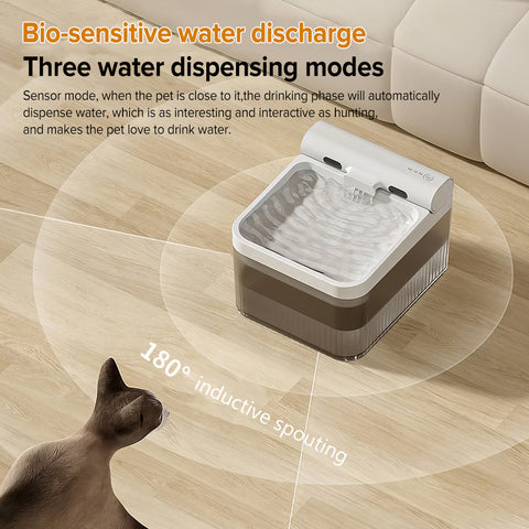 4L Cordless Cat Water Fountain, Three Adjustable Modes, Home Cat Water Fountain with Motion Sensor and 6 Filters