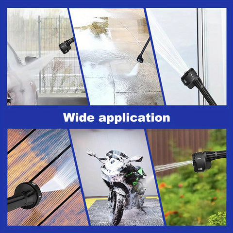 High Pressure Washer Gun--High-Capacity Battery, 6-in-1 Adjustable Nozzle & Foam Pot, ABS and copper 990PSI Pressure Washer, Portable Handheld Power Washer for Car, Home Cleaning & Garden Watering
