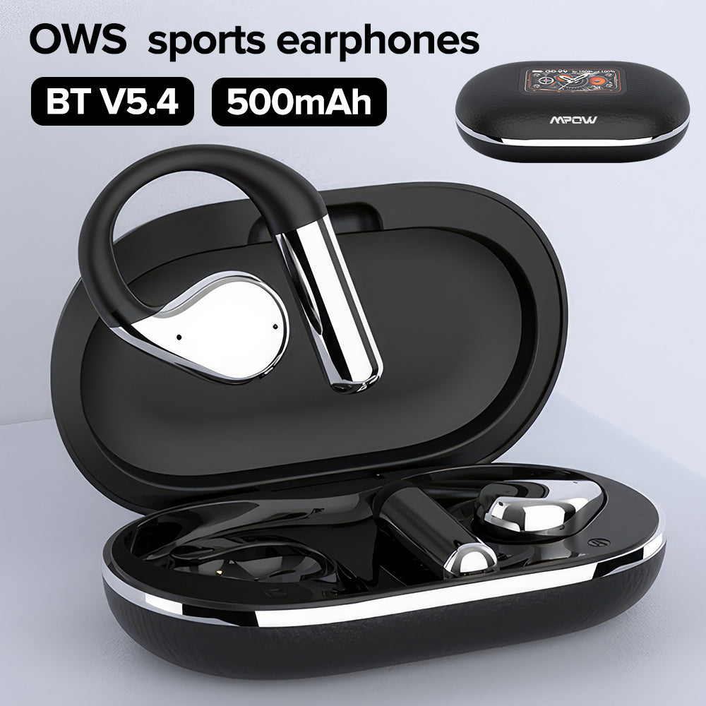 BT 5. 4 non-in-ear earhook headphones, HIFI subwoofer, 14. 2mm titanium-plated dynamic coil presents the ultimate sound effect, 10 minutes of charging to listen to songs for 2 hours, color screen charging case