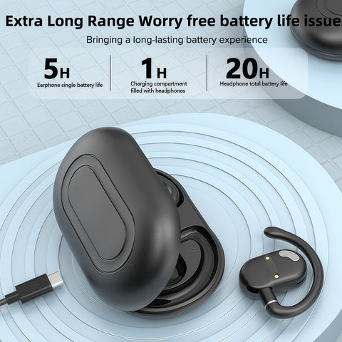 BT 5.4 Headset TWS Wireless Earphones Earbuds Stereo Headphones Ear Hook