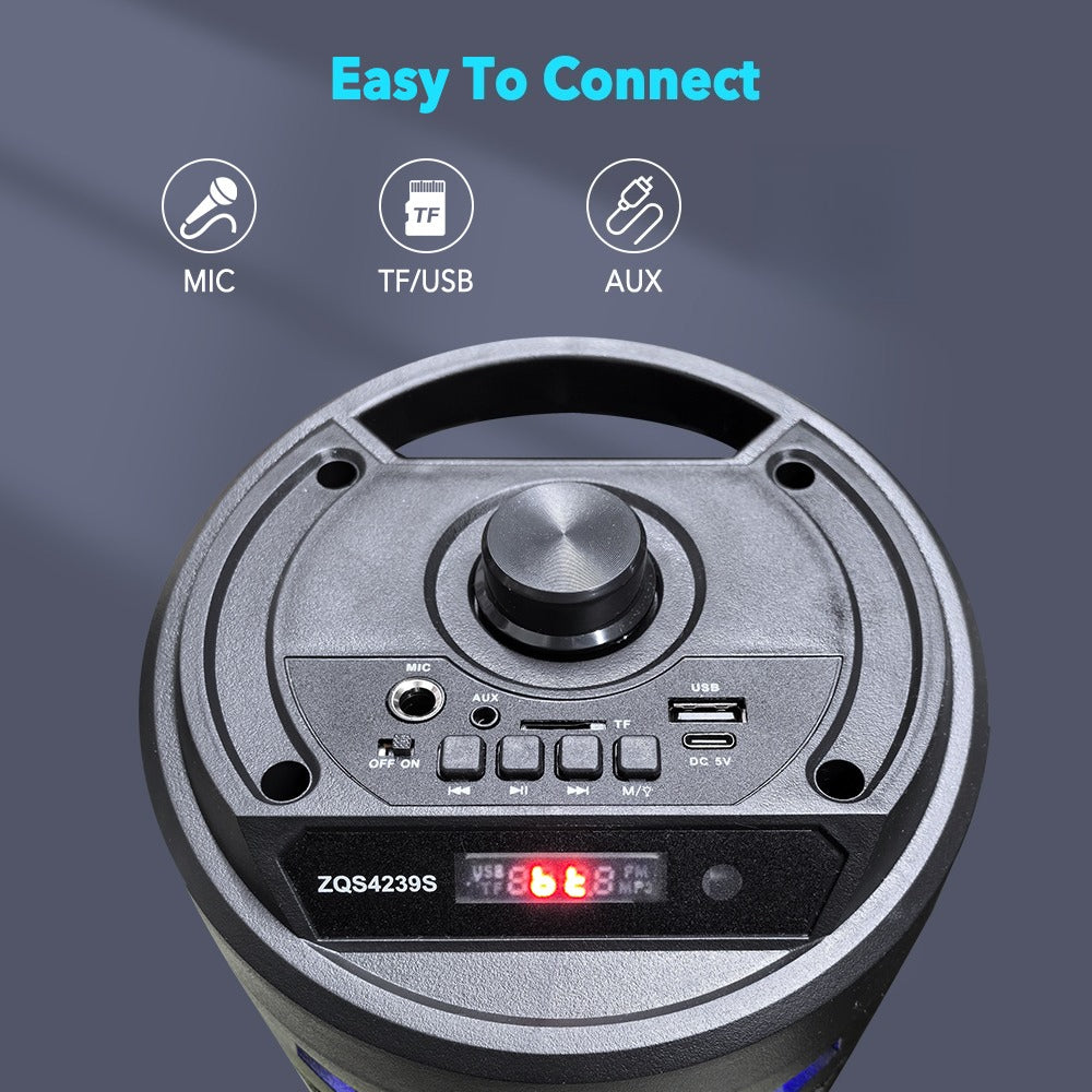 Portable Bluetooth Speaker Sub Woofer Heavy Bass DJ RGB Party Speakers Sound System TWS Karaoke Machine with Mic