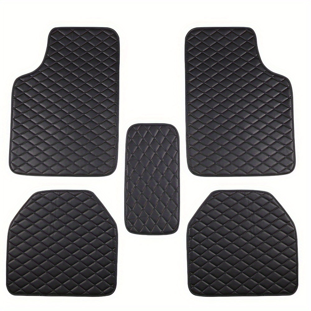 Premium Car Mats: High - Grade PU Leather Universal Fit Anti - Slip Car Foot Mats with Easy Maintenance, Interior - Enhancing Design for SUVs, Vans, Sedans, Trucks