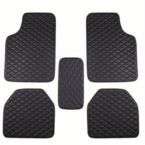 Premium Car Mats: High - Grade PU Leather Universal Fit Anti - Slip Car Foot Mats with Easy Maintenance, Interior - Enhancing Design for SUVs, Vans, Sedans, Trucks