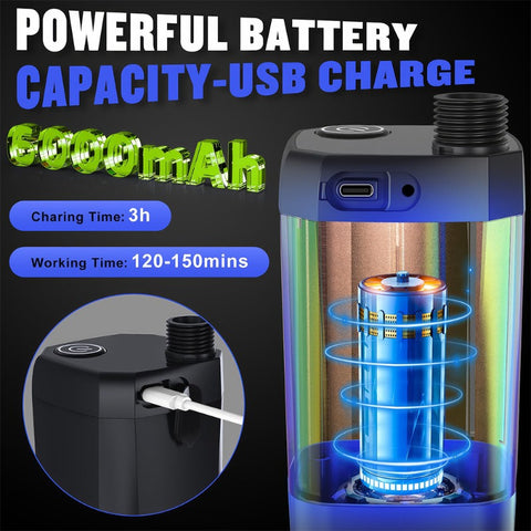 带LED智能显示屏的便携式露营淋浴，6000mAh可充电户外露营泵，4种喷雾模式，适用于徒步、房车旅行，汽车、宠物清洁