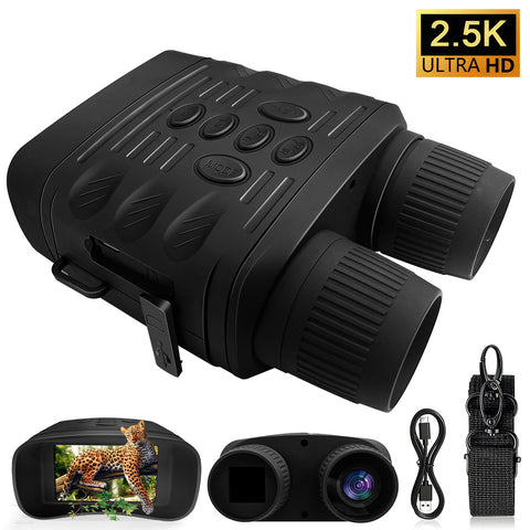 6 倍数码变焦，7 级红外夜视双筒望远镜，全高清 2.5K 视频，30MP 图像，配备 3 种模式和 Type-C 线缆