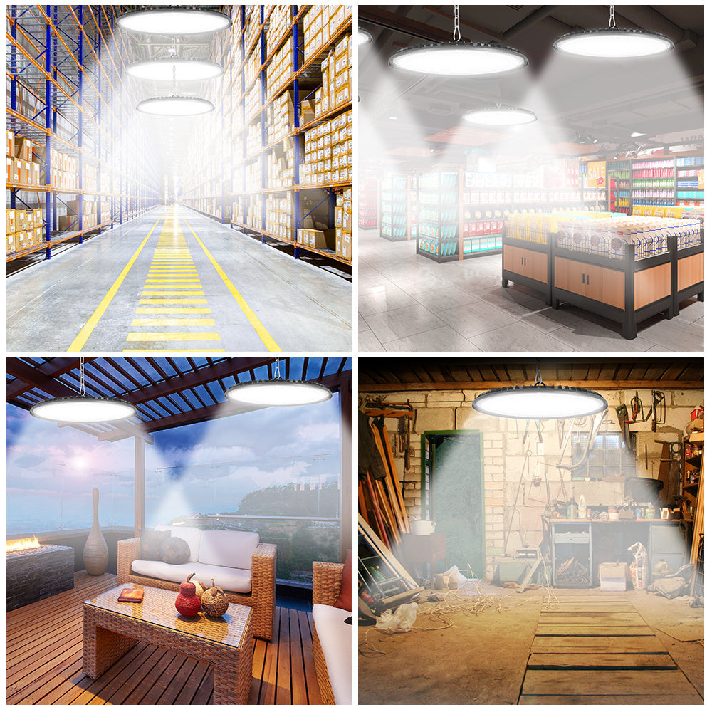 200W UFO LED high bay light, high bay light, 7000K cool white UFO LED workshop light, Industrial light factory, garage, warehouse high bay light