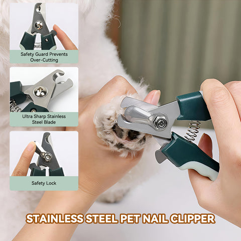 8 in 1 Complete Professional Dog Grooming Set for Grooming Short-haired and Long-haired Dogs and Cats, Dog Paw Care Nail Clippers and Trimmers, Stainless Steel Depilatory Comb, Cat and Dog Grooming Supplies