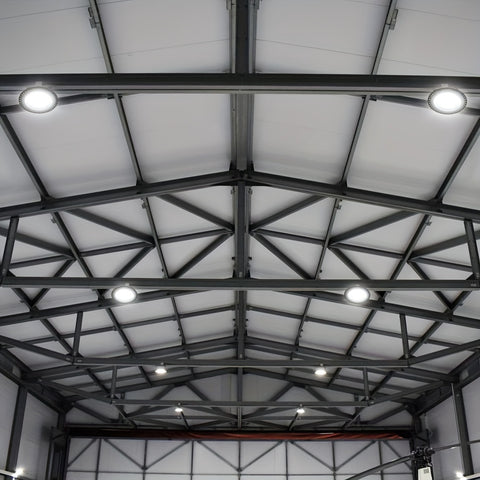 UFO高湾灯150W/200W可选, 商店灯超亮工业LED灯 30000lm, 安全绳, 挂钩支架, P65铝材商业仓库灯, 适用于室外和室内, 6500K