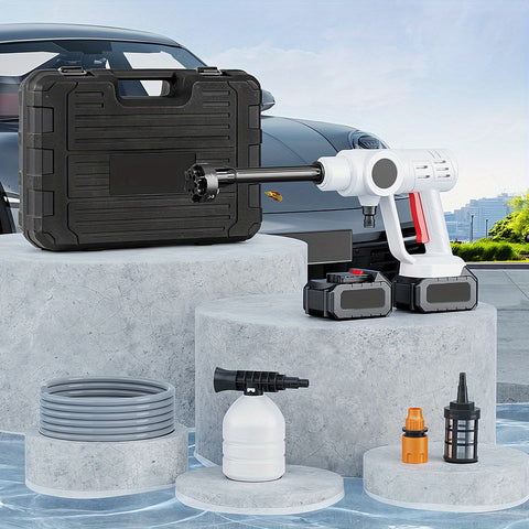 无绳高压清洗枪，6.0Ah 电池供电，适用于汽车、自行车、墙壁、窗户以及难以触及的角落