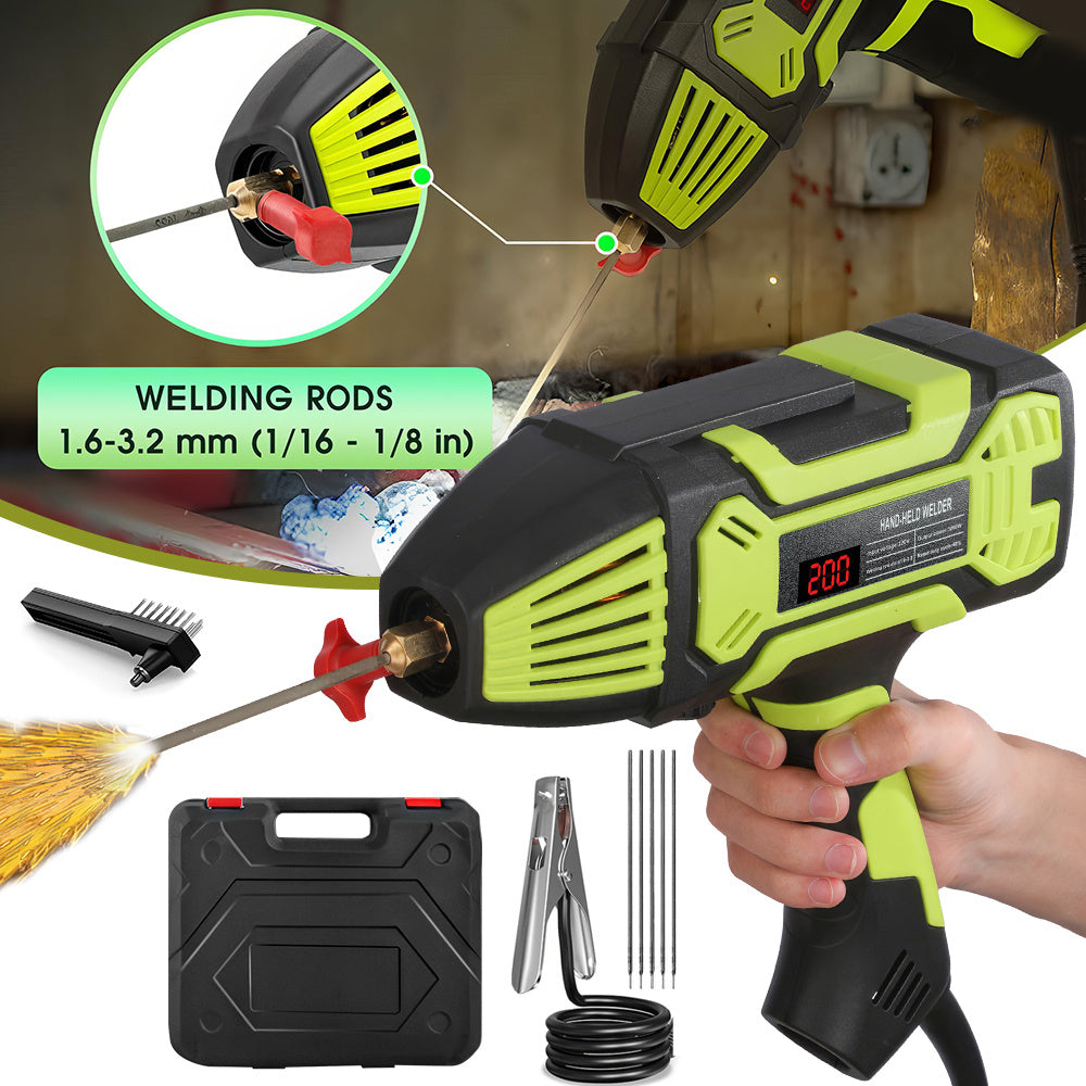 便携式弧焊枪，带数字显示，适用于 1/25 英寸 - 1/8 英寸焊条