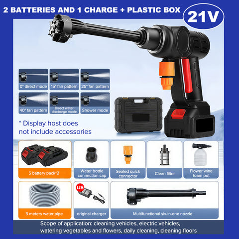 990PSI Cordless Electric Pressure Washer, 6-in-1 Adjustable Nozzle & 3-Speed Touchscreen, Portable High Pressure Water Gun for Cars, Windows, Patio, Indoor, Outdoor Use, Car Cleaning Tool, Robust Construction