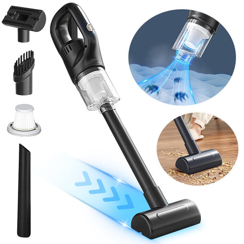 PEPWELL Handheld Vacuum Cordless, 10-20KPA Vacuum Cleaner and Air Duster, 120W High Power Wet and Dry Handheld Car Vacuum Cleaner with Multi-Nozzles for Car, Home, Office, Pet