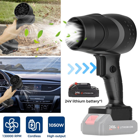 Cordless Leaf Blower Turbo Jet Fan,130000RPM, Variable Speed with Lock Trigger, Portable Lightweight, Durable Material, Multi-Use for Snow Removal/Dust Cleaning/Car Drying/Outdoor