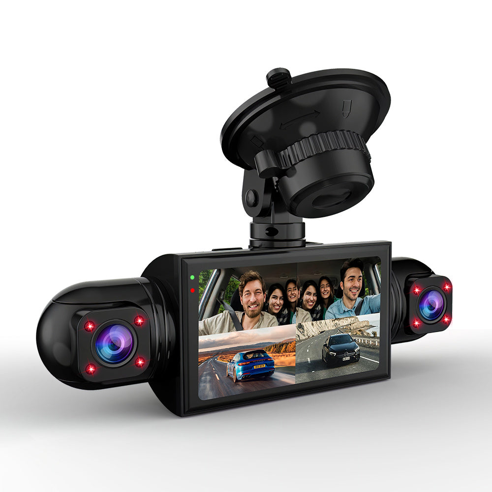 4 Channel Dash Cam 360° Dash Camera FHD 1080P 4 Lens Front and Rear Inside Driving Recorder Car Camera with  G-Senso Loop Recording Night Vision