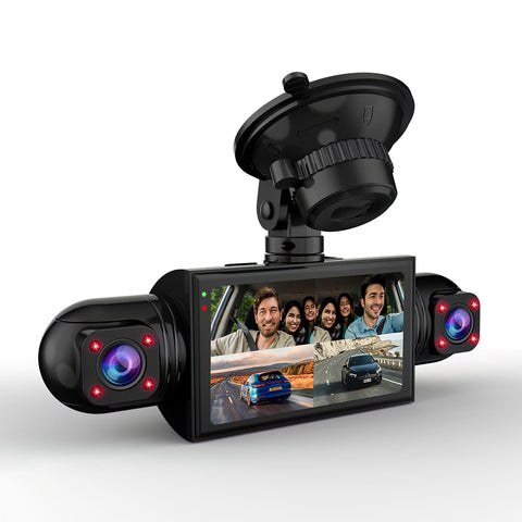 4 Channel Dash Cam 360° Dash Camera FHD 1080P 4 Lens Front and Rear Inside Driving Recorder Car Camera with  G-Senso Loop Recording Night Vision