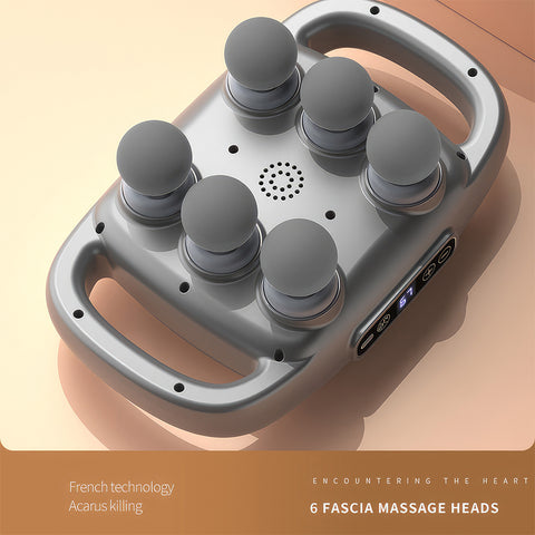 Professional 6 Head Fascia Gun Massager For Shoulder Back Waist Body Deep Tissue