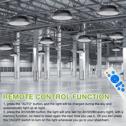 100W/200W/300W Solar Outdoor Pendant Light, Solar Mining Light 3 Color Temperature Solar Shed Light with Remote Control Timing, Solar Barn Light Suitable for Gazebo Courtyard Garage Terrace