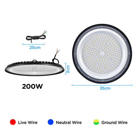 200W UFO LED high bay light, high bay light, 7000K cool white UFO LED workshop light, Industrial light factory, garage, warehouse high bay light