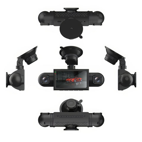 4 Channel Dash Cam 360° Dash Camera FHD 1080P 4 Lens Front and Rear Inside Driving Recorder Car Camera with  G-Senso Loop Recording Night Vision