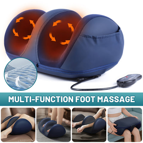 Multifunctional foot and calf massager, acupressure-type electric kneading foot massager, relieves plantar fasciitis, promotes blood circulation, wired remote control
