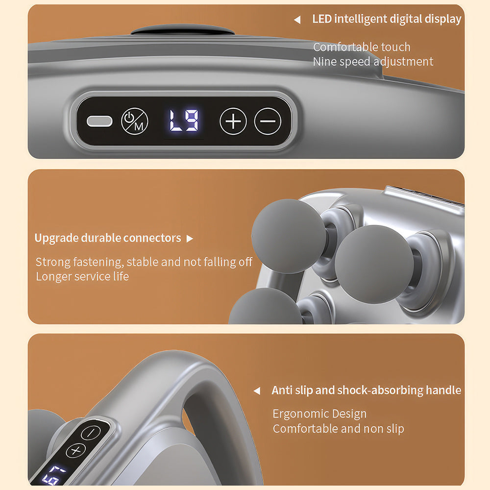 Professional 6 Head Fascia Gun Massager For Shoulder Back Waist Body Deep Tissue