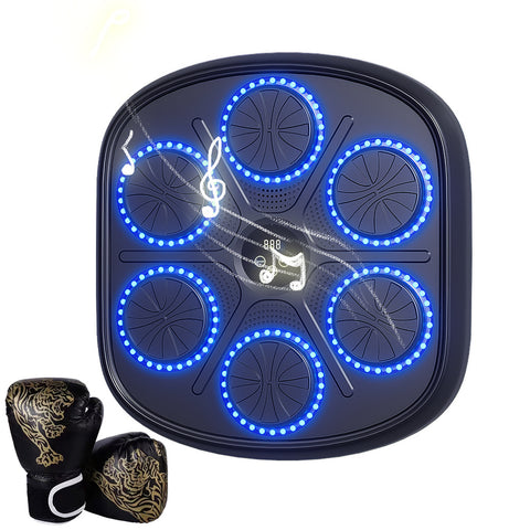 智能音乐拳击机内置扬声器，采用耐用的PU+PE材质，适合减肥、缓解压力、健身塑形